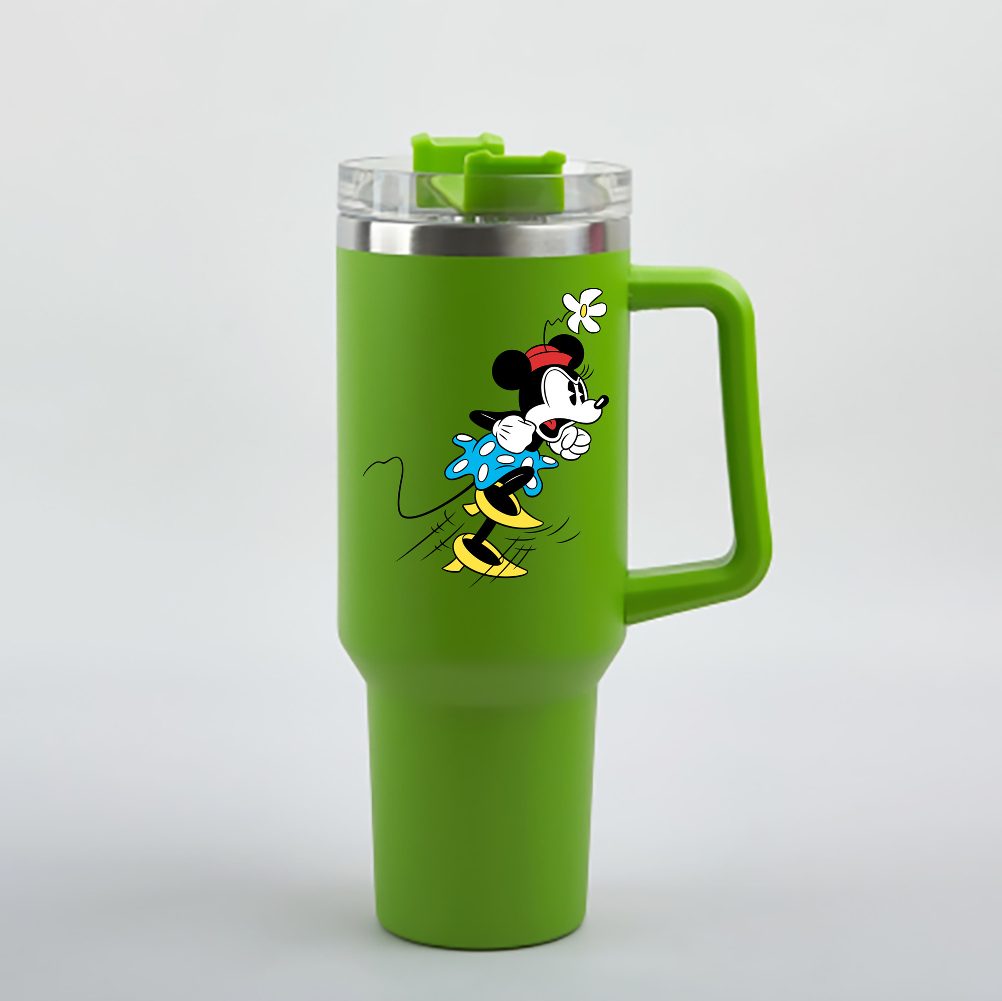 （画像用） ミッキーマウス Mickey Mouse 1200mL車用タンブラー - クリスタルステッカー（プラスチックストロー付き）
